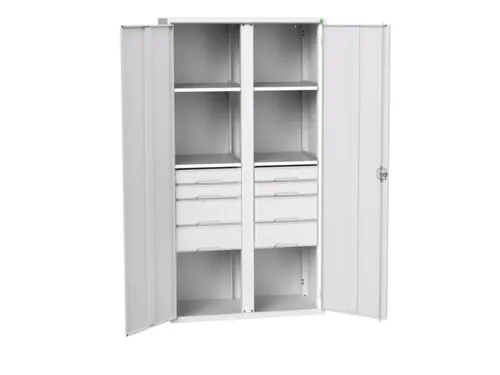 universele kast,HxBxD 2000x1050x550mm,4xStalen bodem,8lade(n)