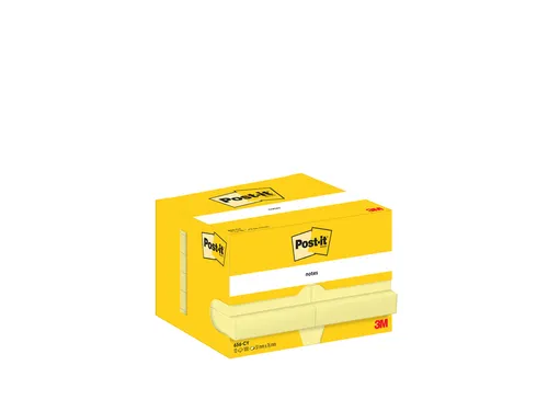 Memoblok Post-it 656 51x76mm canary yellow 12 stuks