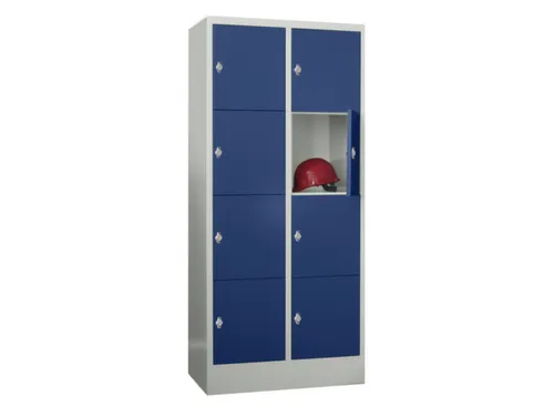 lockerkast,HxBxD 1850x800x500mm,2x4vakken,RAL7035,front RAL5010