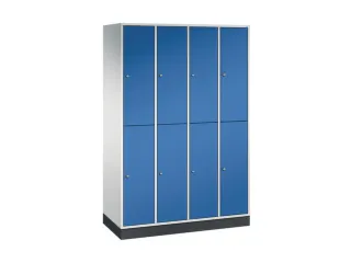Dubbeldekse garderobekast,RAL 7035/RAL 5010,HxBxD 1950x1220x500mm - 2