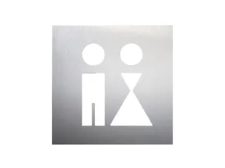 deurbord,wc dames/heren,RVS,zelfklevend,HxB 160x160mm - 1