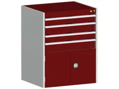 ladekast 1000x800x750mm 5laden zware lasten RAL7035 front RAL3004