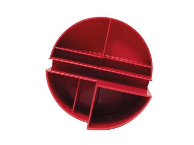 Organisateur MAULroundbox Recycled 6 compartiments rouge