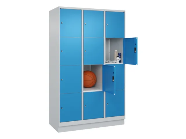 lockerkast,HxBxD 1950x1200x500mm,3x4vakken,vak B 400mm,cil.-slot