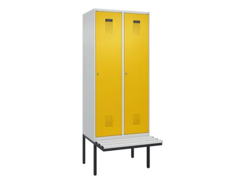 locker met bank,HxBxD 2120x800x815mm,2vak,vak B 400mm,cilinderslot