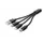USB-oplaadkabel 0,15m 3-in-1 Kabel Nylon Gevlochten Zwart