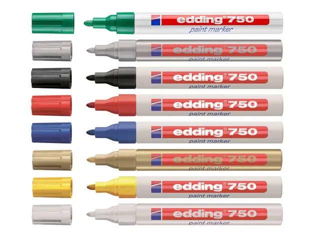 Marqueur peinture edding 750 à base d'huile 2-4mm noir blister 1 piè
