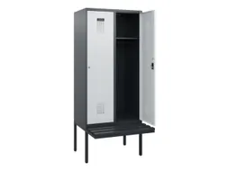 locker met bank,HxBxD 1950x800x815mm,2vak,vak B 400mm,cilinderslot