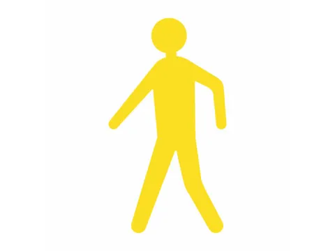plaksymbool,voetganger,markering HxB 600x330mm,geel