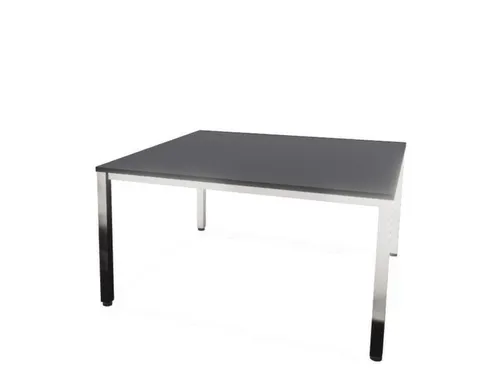 vergadertafel,HxBxD 740x1400x1400mm,hoekig,4voeten verchroomd,CC-zwart
