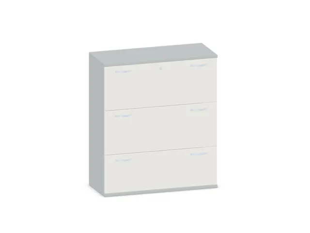 hangmappenkast 1150x1000x430mm 3hangmappenframes Lichtgrijs +Wit