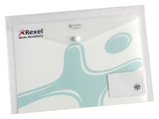 Enveloptas Rexel ice A4 + visitekaart transparant 5 stuks - 1
