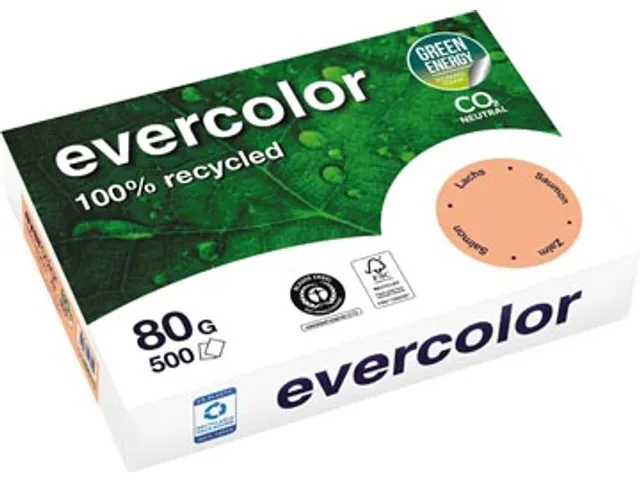 Gerecycleerd Kopierpapier Evercolor 80 Gram A4 Zalmroze