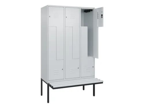 Z-garderobekast,HxBxD 2120x1200x815mm,6vak,vak B 400mm,cil.-slot