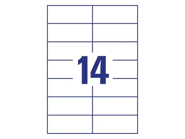 Etiket Avery Zweckform 3653 105x42.3Mm wit 1400stuks