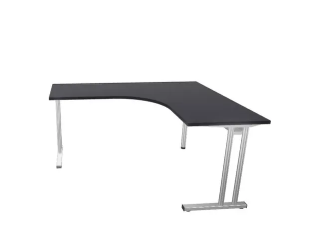 bureau in vrije vorm,HxBxD 740x1600x1400mm,vrije vorm,CC-zwart