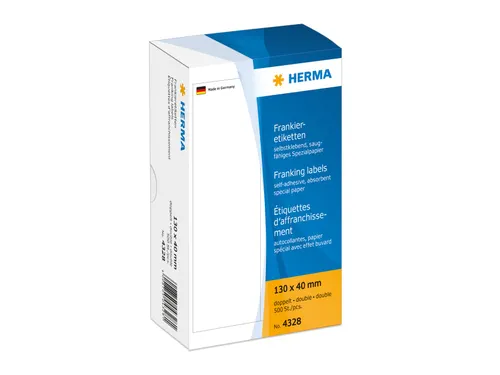 HERMA 4328 Frankeeretiketten dubbel 130x40mm 500 stuks