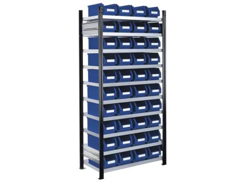 Bakkenstelling 2000x1000x400mm 40bakken PE blauw vakl. 125kg eenzijdig