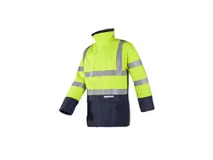 Sioen Elliston 7219 hi-vis parka, geel/marineblauw, maat XL, per stuk