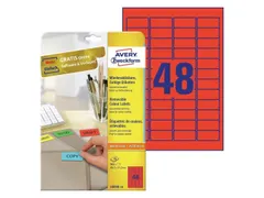 etiket Avery ILK 45,7x21,2mm 20 vel 48 etiketten per vel rood