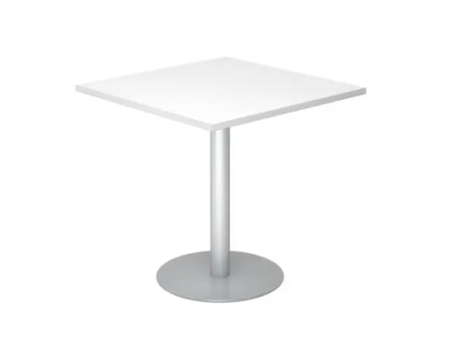 vergadertafel,HxBxD 745x800x800mm,vierkant,schotelvoet zilverkleurig