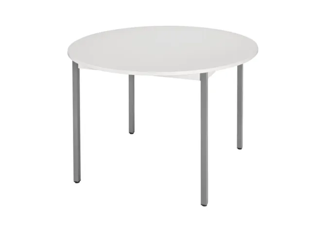 Tafel Rond 110 Cm Frame Antraciet Blad Lichtgrijs