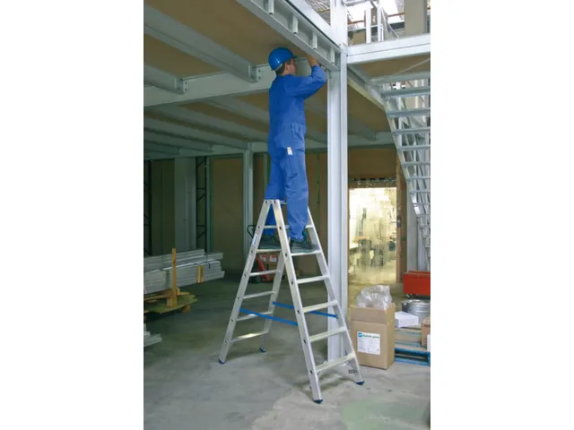 Escabeau Double Accès Aluminium Hauteur D'estrade 1 65M 2X7Marches