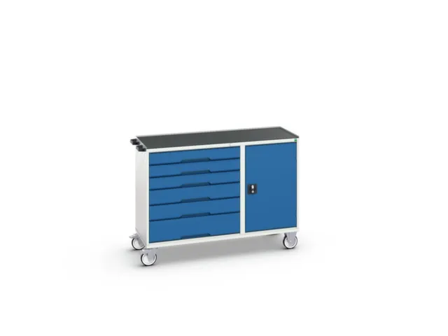 montagetafel 965x1300x550mm staalblad 6 laden kast front RAL5010