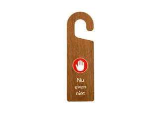Kunststof deurhanger 250x75mm Voel je welkom - Nu even niet Houtlook - 2