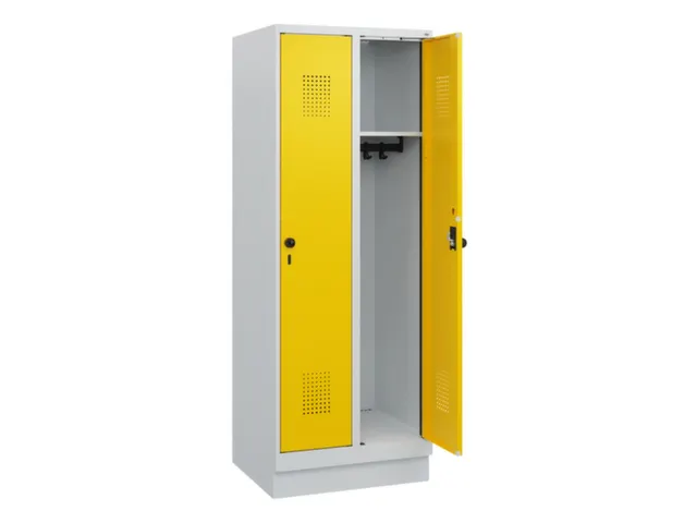 schoollocker,HxBxD 1630x600x500mm,2vak,vak B 300mm,draaigrendel,sokkel