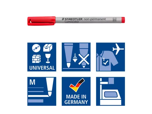 Viltstift Staedtler OHP Lumocolor 315 Non Permanent 1.0mm Assorti 4st