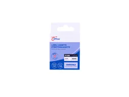 Labeltape office paper zwart wit 12mm x 4m