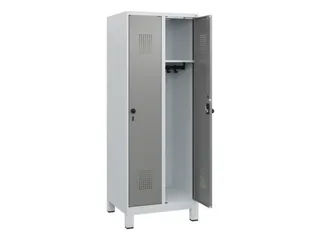 schoollocker,HxBxD 1630x600x500mm,2vak,vak B 300mm,draaigrendel,voeten - 1