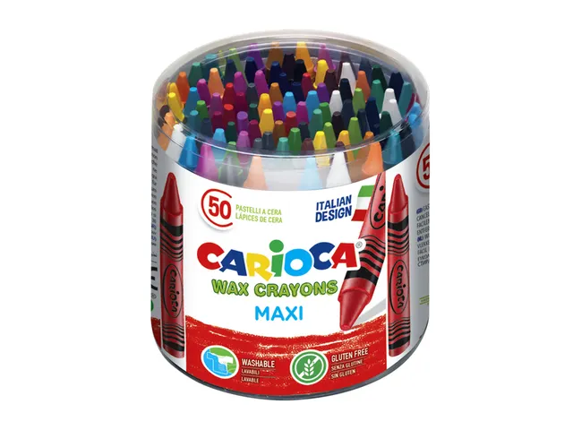 Waskrijtjes Carioca pot à 50 stuks kleuren