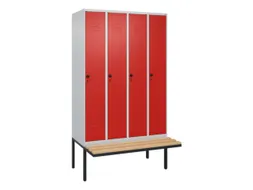 locker voor scheiding van kleding,HxBxD 2120x1200x815mm,4vak