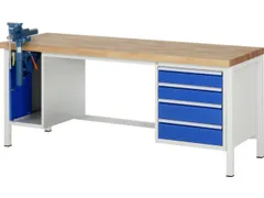 werkbank,HxBxD 840-1040x2000x700mm,beukblad,draagverm. 1250kg,4voeten