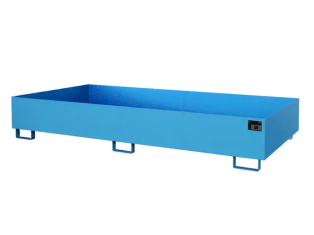 stellingopvangbak,opvangvol. 540l,HxBxD 300x2650x1300mm,staal,RAL 5012