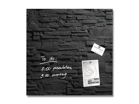 Glasmagneetbord Sigel Artverum 480x480x15mm leisteen