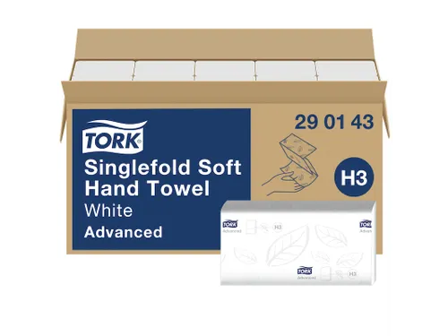 Tork 290143 Handdoek Advanced H3 Singlefold 2-laags Wit 15x250 stuks