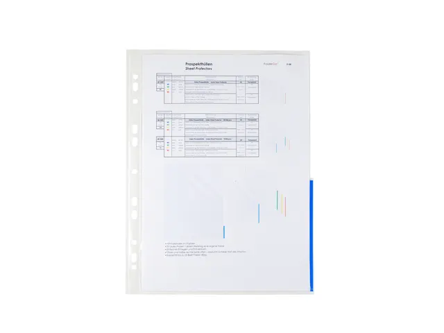 Showtas Transparant Met Blauwe Indexstrook En 11-Gaats Perforatierand