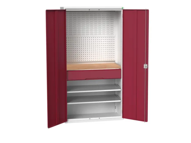 Systeemkast 2000x1050x550mm 2xlegbord 1lade RAL7035+RAL3004