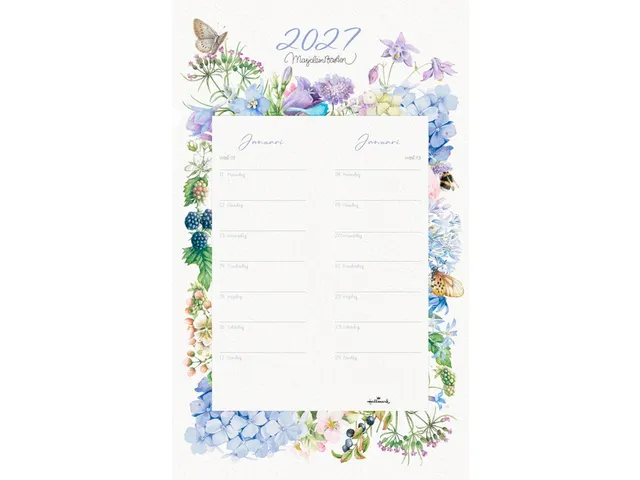 Schildkalender 2027 Marjolein Bastin 210x340mm nederlands