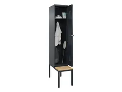 locker met bank,HxBxD 2120x400x815mm,1vak,vak B 400mm,draaigrendel