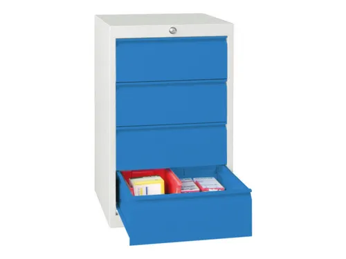 ladekast 800x500x600mm 4laden cilinderslot RAL7035 front RAL5012