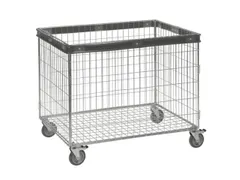 Chariot caisse grillagé 735x830x630mm charge 60kg + bord de protectio