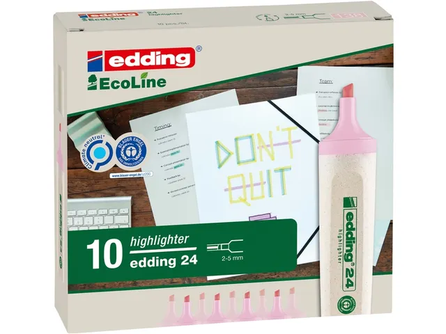 Markeerstift edding 24 EcoLine pastel roze