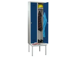 locker met bank,HxBxD 2150x800x500mm,2vak,RAL7035,front RAL5010 - 1