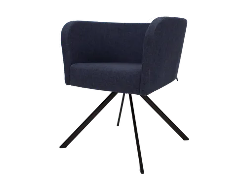 Vergaderstoel Calix met zwart vierpoot Stof Donkerblauw