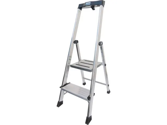 trapladder,eenzijdig,2 XXL treden,balk L 1m,aluminium