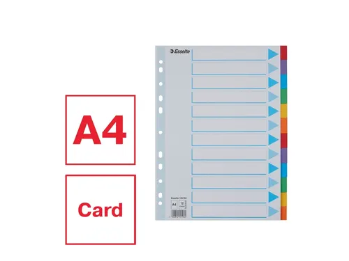 Tabbladen Esselte A4 11-Gaats Karton 12-Delig Assorti